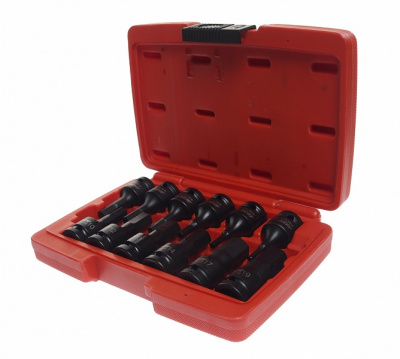 Набор головок ударных HEX 1/2" H4-19мм , длина 60мм (в кейсе) 12шт JTC /1