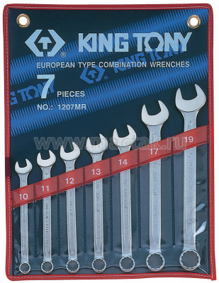 Набор комбинированных ключей, 10-19 мм, 7 предметов 1207MR King Tony
