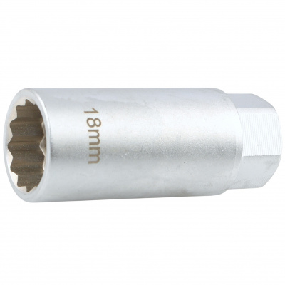 Головка, 3/8", 18 мм, торцевая, 12-гранная, глубокая, свечная Licota