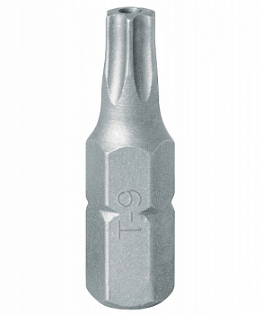 Вставка (бита) торцевая 1/4", TORX, T9, L = 25, с отверстием KING TONY 102509U
