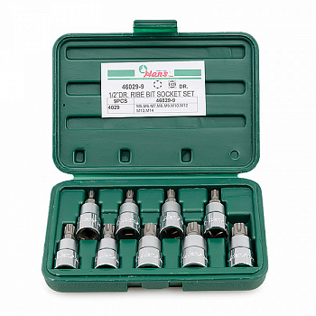 Набор торцевых головок RIBE CV 1/2" M5-M14 9 шт Hans