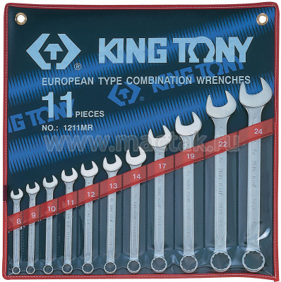Набор комбинированных ключей, 8-24 мм, 11 предметов 1211MR King Tony
