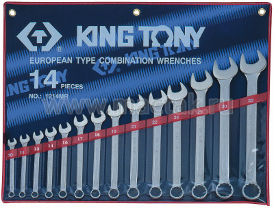 Набор комбинированных ключей, 10-32 мм, 14 предметов 1214MR King Tony