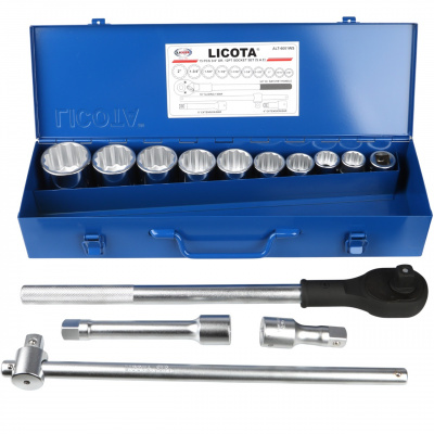 Набор торцевых головок 3/4", 12-ти гранных, 15 пр., 7/8"-2" Licota 