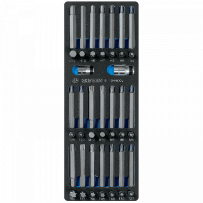 Набор вставок (бит) 10 мм, TORX, SPLINE, HEX, ложемент, 44 предмета KING TONY 9-1044CQV