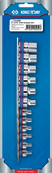 Набор торцевых головок 1/2"&3/8", Е-стандарт, Е4-Е20, 12 предметов 7113PR King Tony