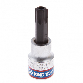 Насадка (бита) торцевая 3/8", TORX, T45, L = 50 мм, с отверстием KING TONY 302745
