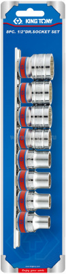 Набор торцевых головок 1/2", шестигранные, 3/8"-7/8", 8 предметов 4510SR King Tony