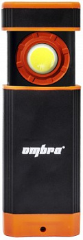 A90068 Фонарь светодиодный аккумуляторный, карманный, складной, со световым пучком 500+160 Лм Ombra