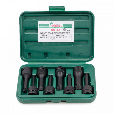 Комплект ударных бит  1/2" Torx T30-T70 8шт Hans