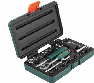 Набор головок торцевых Super Tech 1/4 DR с аксессуарами, 41 предмет Jonnesway S68H2141S