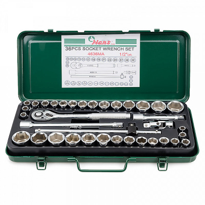 Набор инструментов на 1/2", 36 пр Hans