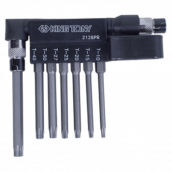 Набор вставок (бит) с воротком-битодержателем 1/4", TORX, T10-T40, L = 60 мм, 8 предметов 2128PR King Tony