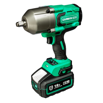 Гайковерт ударный аккумуляторный 1/2", 1000 Нм BL 18В GARWIN PRO 