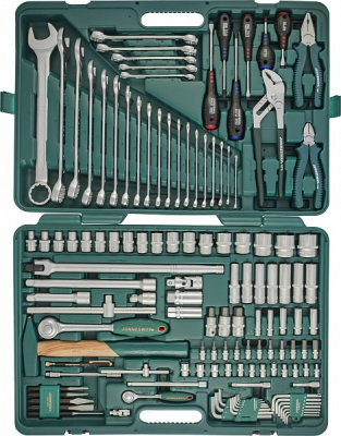 Набор инструмента универсальный 1/4", 1/2"DR, 128 предметов  S04H524128S Jonnesway