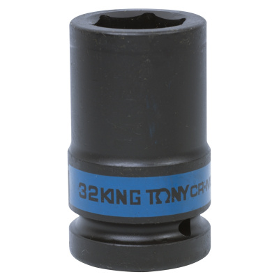 Головка торцевая ударная глубокая шестигранная 1", 32 мм 843532M King Tony