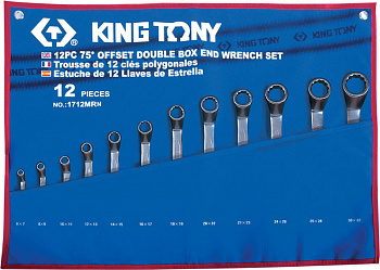 Набор накидных ключей, 6-32 мм, чехол из теторона, 12 предметов KING TONY 1712MRN