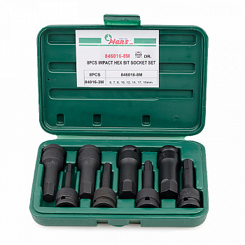 Комплект ударных шестигранников 1/2"  846016-8M Hans
