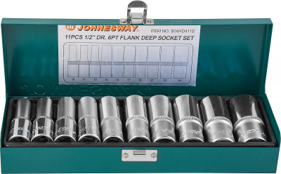 Набор головок торцевых 1/2 DR 10-24 мм, 11 предметов Jonnesway S04HD411S
