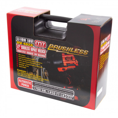 Гайковерт аккумуляторный ударный 1/2", 1700 Нм, 18 В, кейс MIGHTY SEVEN