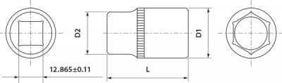 Головка торцевая Thorvik 1/2"DR 32 мм FS01232