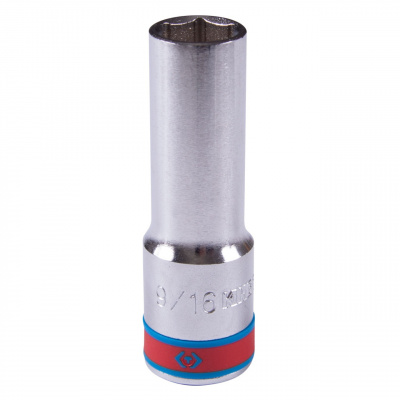  Головка торцевая глубокая шестигранная 1/2", 9/16", дюймовая KING TONY