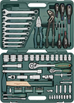 Набор инструментов 1/4", 1/2"DR, 77 предметов S04H52477S Jonnesway