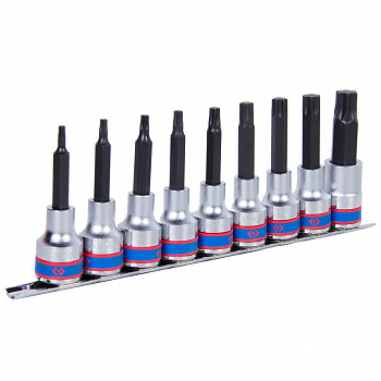 Набор торцевых насадок 1/2", TORX, Т20-Т60 мм, L = 80 мм, 9 предметов 4119PR10 King Tony