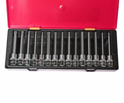 Набор головок торцевых 1/2 TORX, HEX, SPLINE в кейсе 15 предметов JTC-K4152