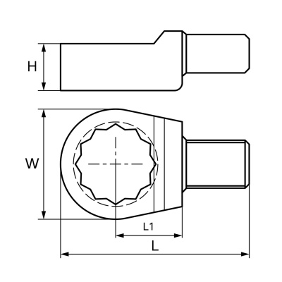 Насадка для динамометрического ключа накидная 9*12 мм, 16 мм GARWIN INDUSTRIAL