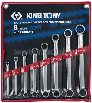 Набор накидных ключей, 6-22 мм 8 предметов 1C08MR King Tony
