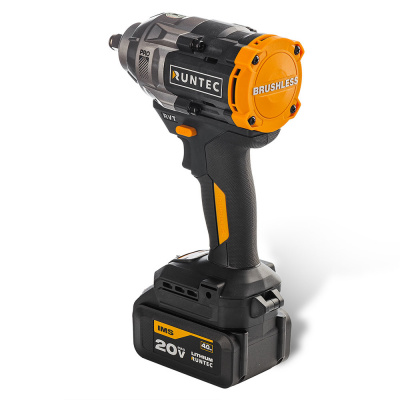 Гайковерт ударный аккумуляторный 1/2", 20В, 2*4Ач, 1100 Нм RUNTEC PRO