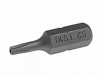 Бита TORX TS10Hх25мм 1/4" 5-ти гранная с отверстием JTC