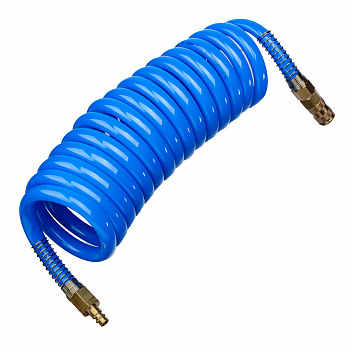 Шланг полиуретан (PU) 12*16, витой, 5 м, синий, БРС в комплекте GARWIN PRO