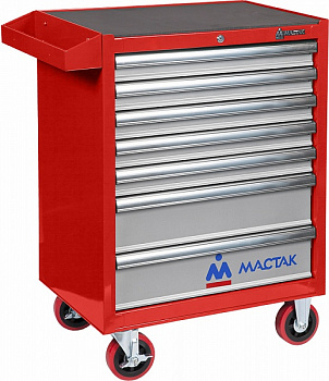 Тележка инструментальная, 7 ящиков, красная 521-07581R Мастак