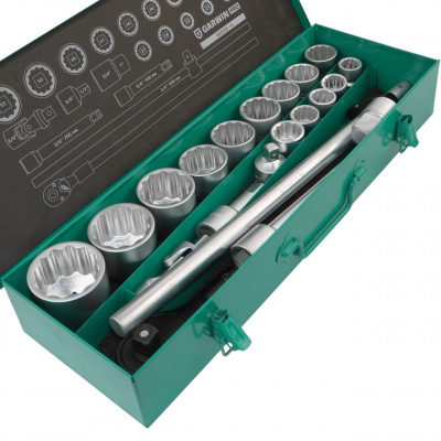Набор торцевых головок 3/4" 12 гр., 19-55 мм, 21 пр GARWIN PRO 