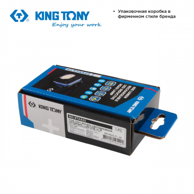 Фонарь светодиодный, налобный, 1 Led COB, 3,7В KING TONY