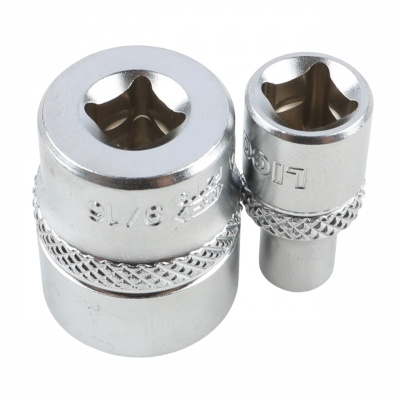 Набор торцевых головок 1/4" 12-ти гранных, 10 пр. на линейке, 3/16"-9/16" Licota