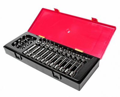 Набор головок торцевых 3/8 TORX, HEX в кейсе 41 предмет JTC-K3411