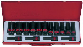 Набор ударных глубоких торцевых головок 1/2", шестигранные, 3/8"-1&1/4", 15 предметов 4416SP King Tony