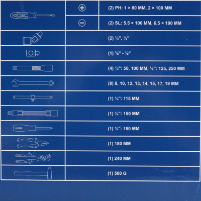 Набор инструмента 1/4" и 1/2", 81 предмет Licota 