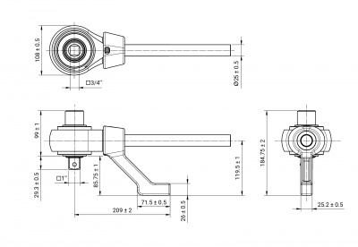 Усилитель крутящего момента 1:5, 3/4" х 1" 2700 Нм, мультипликатор  GARWIN INDUSTRIAL 