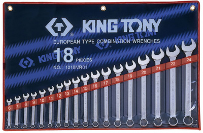 Набор комбинированных ключей, 6-24 мм, 18 предметов 1218MR01 King Tony
