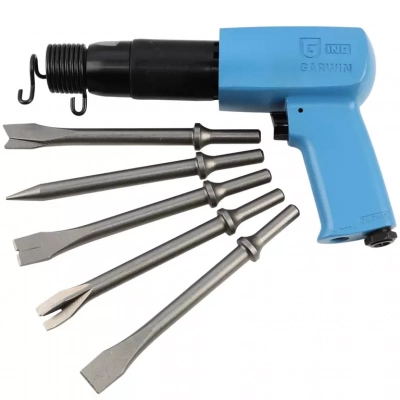 Молоток пневматический  235 мм Энерг. уд. 11 Дж, ROUND (0.401"/10,2 мм) с 5-ю зубилами GARWIN INDUSTRIAL 