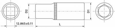 Головка торцевая глубокая Thorvik 1/2"DR 10 мм FS11210
