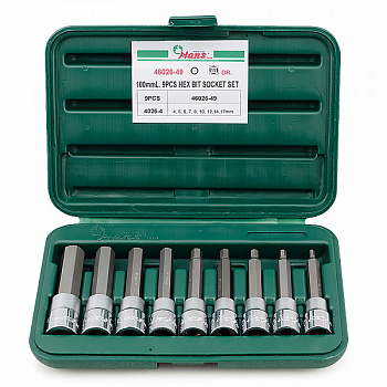 Набор торцевых головок шестигранных 1/2" 4-17мм 9ш Hans