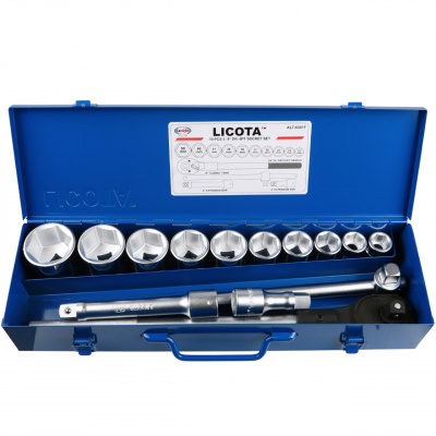 Набор торцевых головок 3/4", 6-ти гранных, 15 пр., 22-50 мм Licota ALT-6001F 