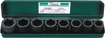 Набор головок ударных 3/4" 26-38 мм 8 пр Hans